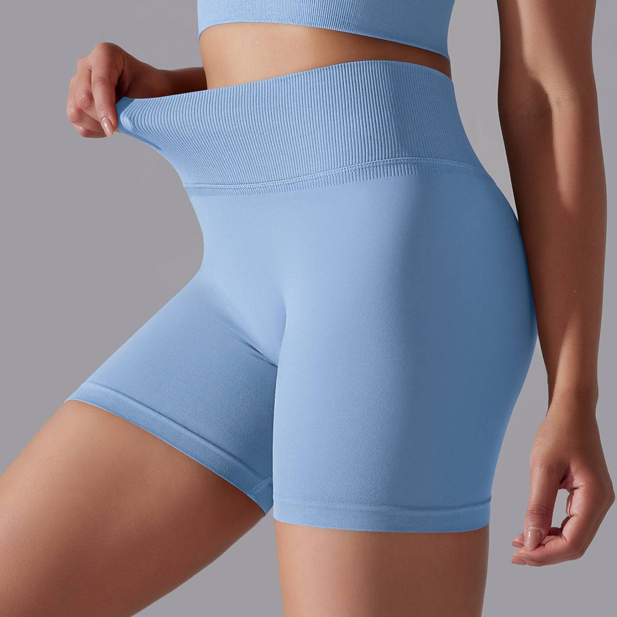 High Waist Seamless Yoga Shorts for Women with Hip Lift and High Elasticity    