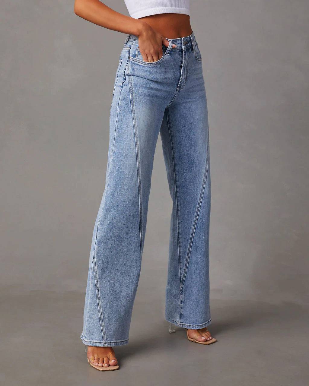 Loose Stitching Wide Leg Women Jeans Women    