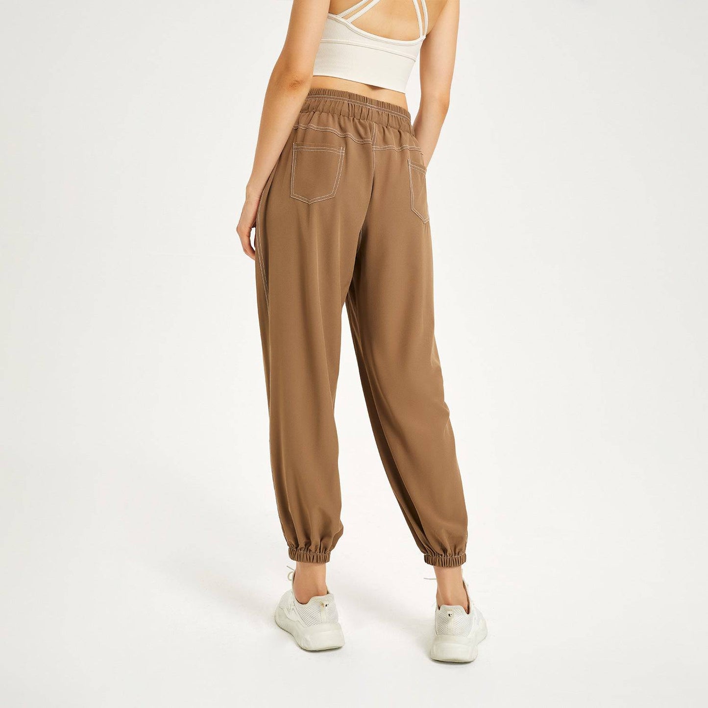 Summer High Waist Sporty Loose Fit Running Trousers for Women    