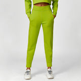 Solid Color High Rise Track Sweatpants for Women - Loose Fit Casual Trousers for Outdoor Running and Fitness    