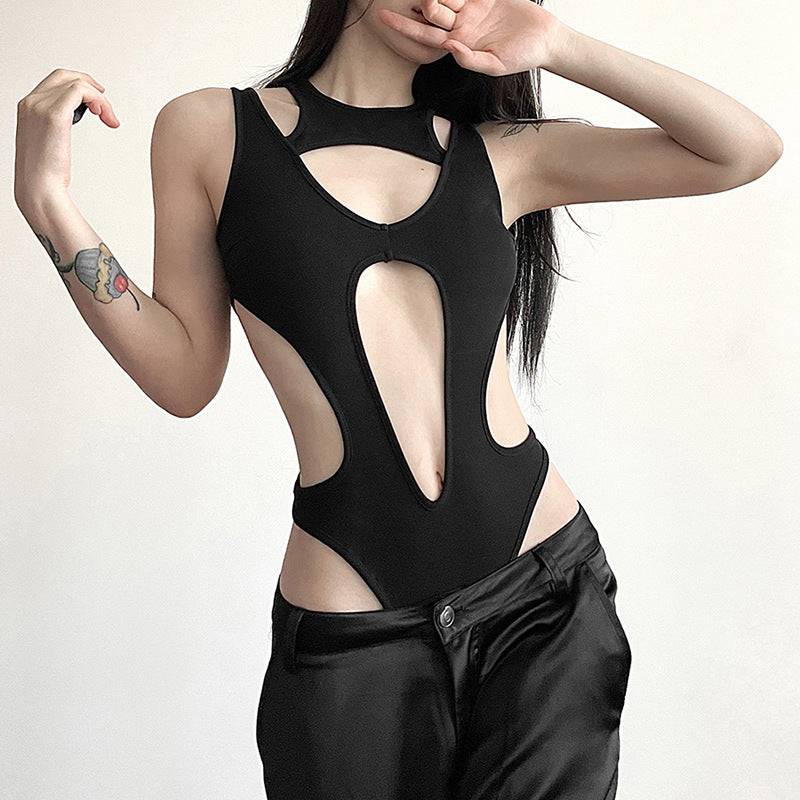 Flattering Slim Fit Summer Jumpsuit with Sexy Hollow Cutout    