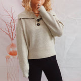 Professional Chic Collared Knit Sweater for Women    