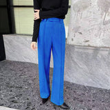 Slim Fit High Rise Polyester Straight Leg Pants    