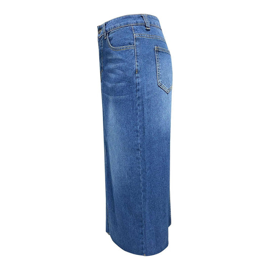 A-line High Waist Split Denim Skirt for Women    