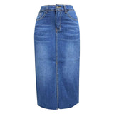 A-line High Waist Split Denim Skirt for Women    