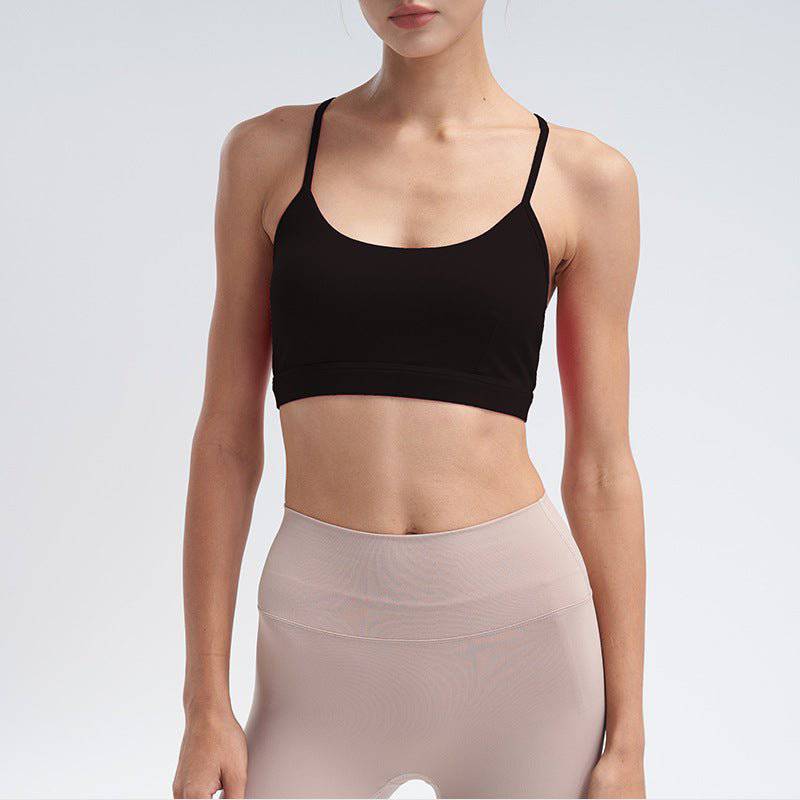 Adjustable Backless Yoga Top with Beauty Back Design  XS/4 Black 