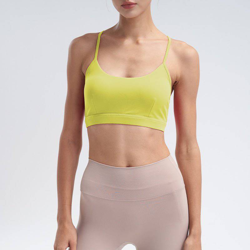 Adjustable Backless Yoga Top with Beauty Back Design  XS/4 Lemon Yellow 