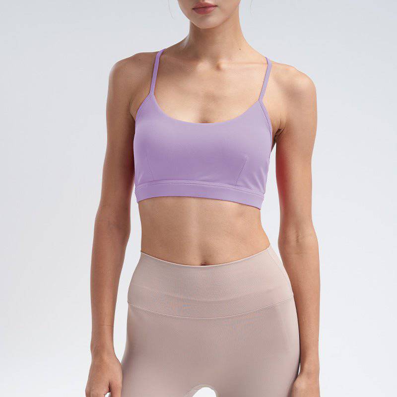 Adjustable Backless Yoga Top with Beauty Back Design  XS/4 Velvet Purple 