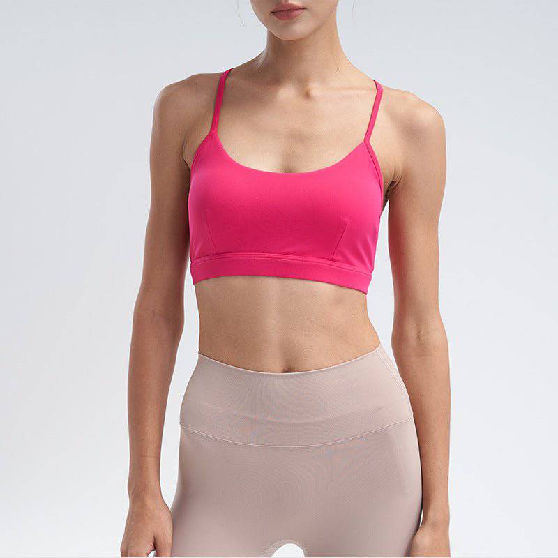 Adjustable Backless Yoga Top with Beauty Back Design  XS/4 Coral Red 