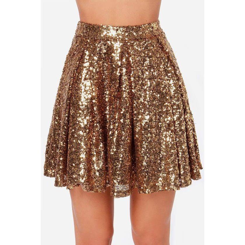 Allure Gold Sequin Pleated Dress for Women  S Gold 