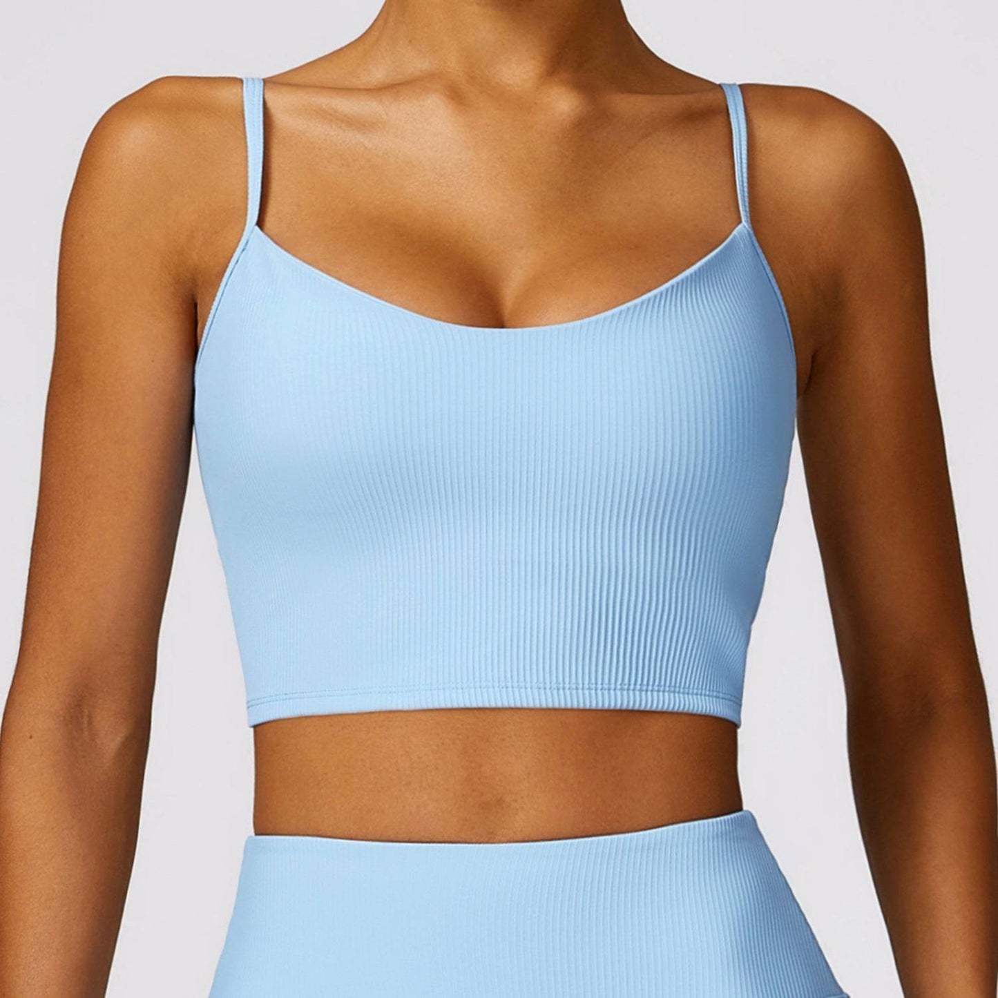 Backless Yoga Vest for Women - Nylon Sporty Top with Quick Drying Fabric  S Milk Blue 