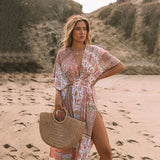 Bohemian Spirit Spring Dress with Irregular Asymmetric Pattern Print    