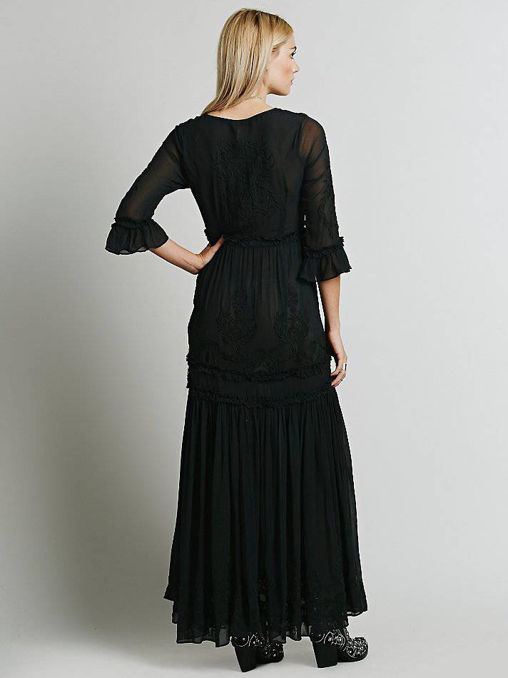 Boho Chic Embroidered Maxi Dress for Women    