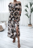 Boho Chic Floral A-Line Vacation Dress with Bell Sleeves    