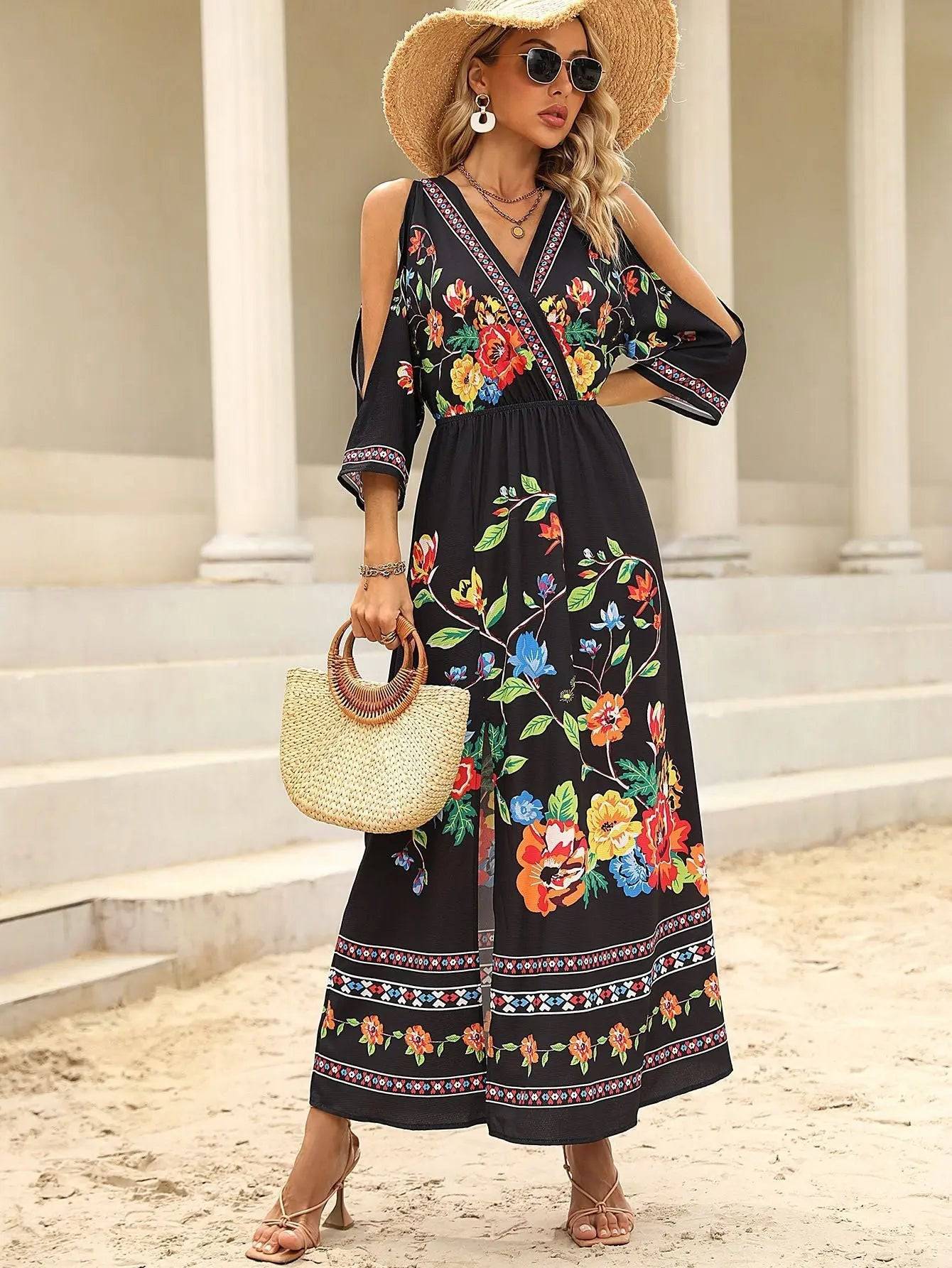 Boho Chic Floral Maxi Dress for Women    