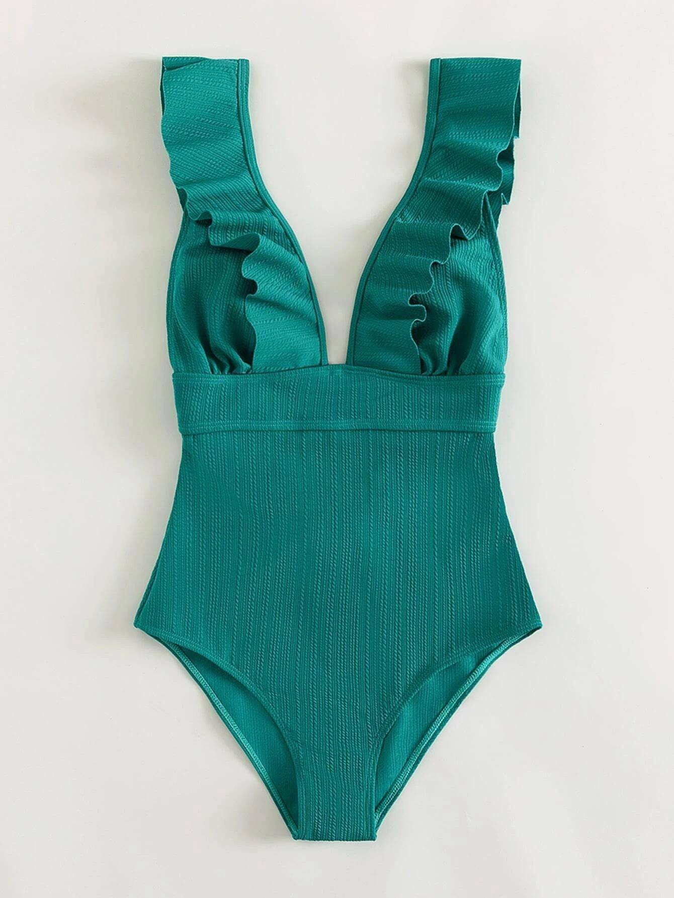 Bold and Elegant Backless One Piece Swimsuit  S Green 