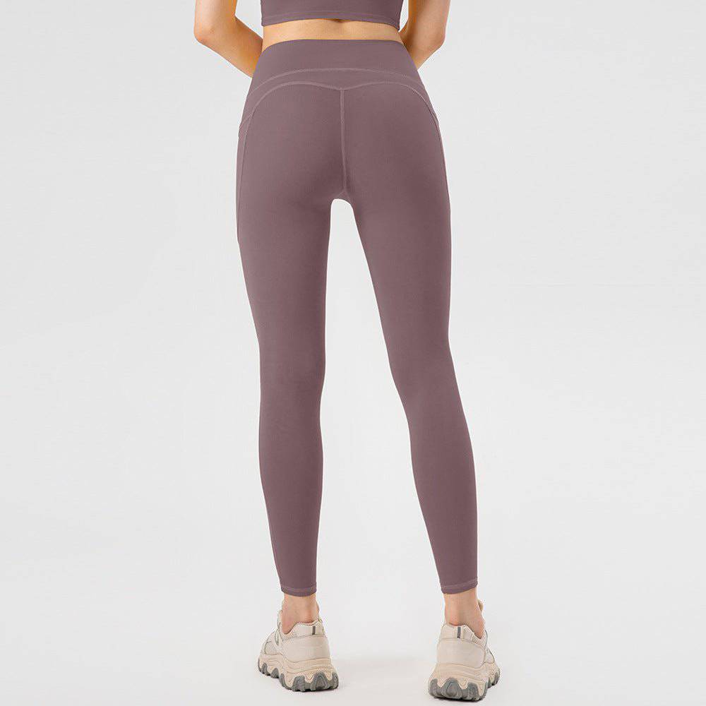 Breathable High-Waisted Sun-Proof Yoga Pants with Belly Support  S Purple 