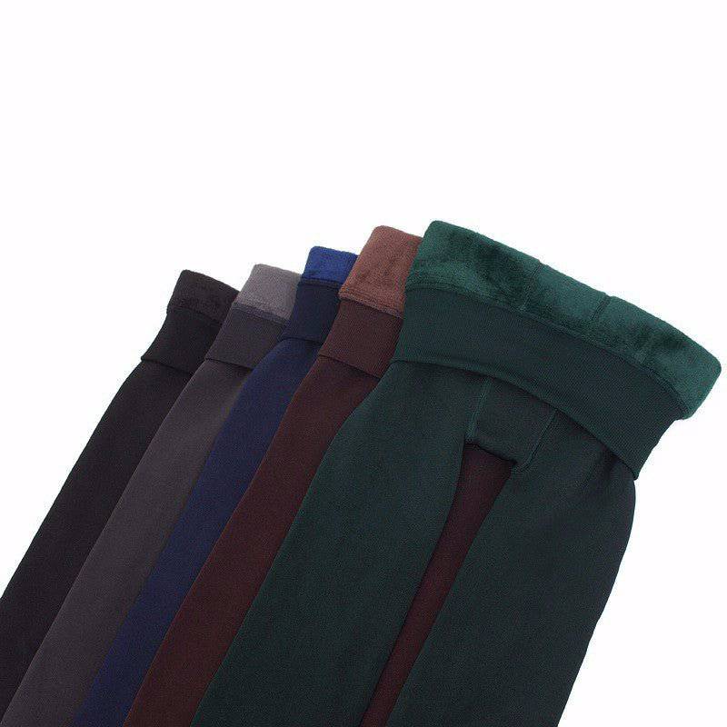 Candy Colored Pearl Velvet High-Rise Fleece-Lined Leggings for Women    