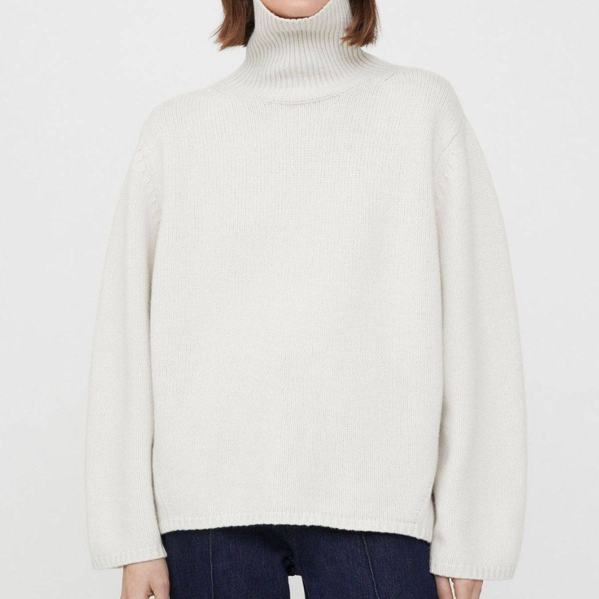 Casual 50% Wool Turtleneck Sweater for Women    