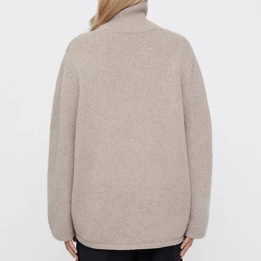 Casual 50% Wool Turtleneck Sweater for Women    