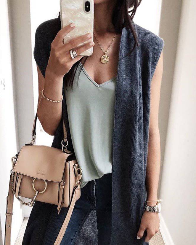 Casual Mid-Length Vest in Six Chic Colors  S Dark Grey 