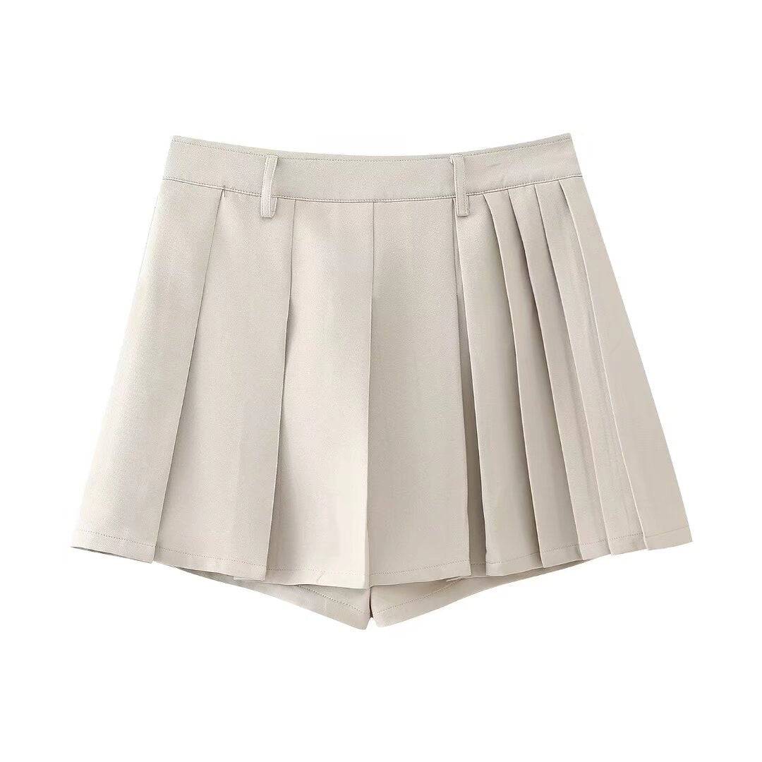 Chic High-Waisted Summer Pleated Shorts    