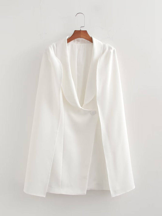 Chic Solid Color Shawl Blazer for Women's Fall Fashion    