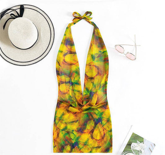 Chic Tie Dye Beach Dress and Swimsuit Cover-up    