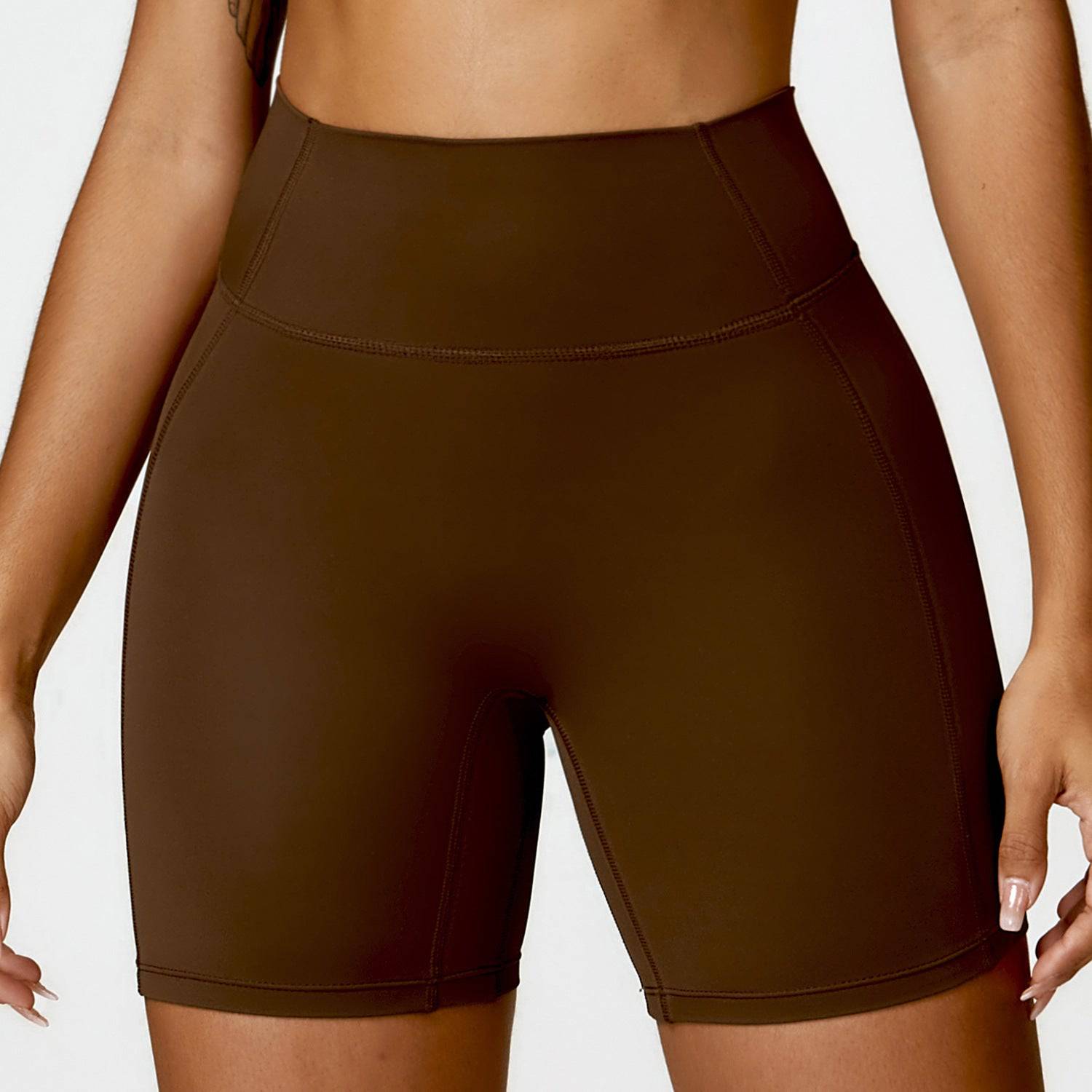 Cloud Sensation High Waist Yoga Shorts for Women - Breathable and Slimming  S Birch Tea Brown 