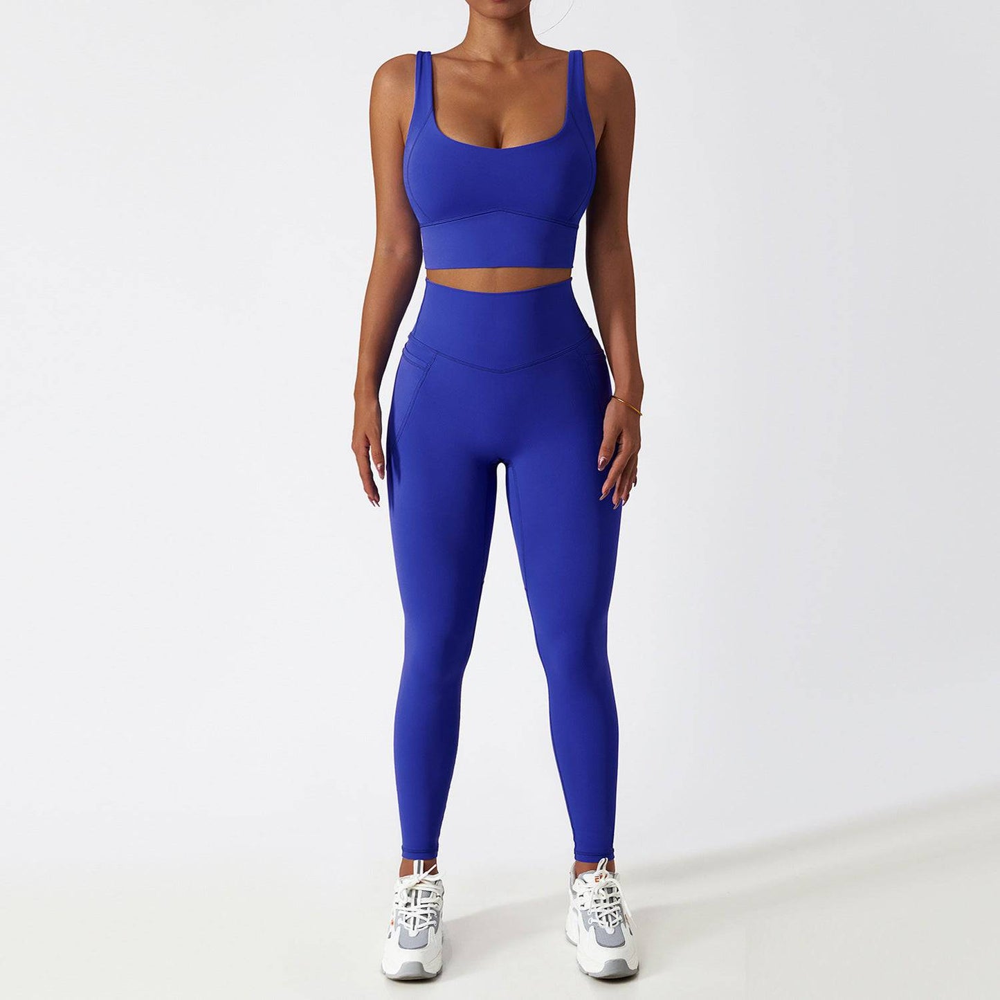 Cloud Sensation Quick-Dry Yoga Suit with Pocket  8/S Double-Shoulder Trousers Klein Blue 