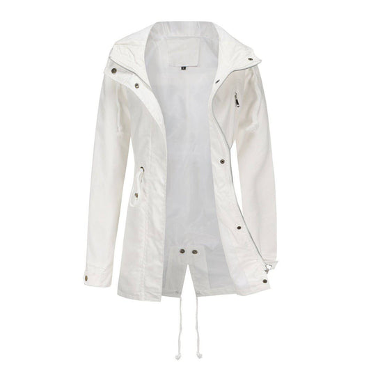 Cotton Anorak Women's Plus Size Spring Autumn Coat  S White 