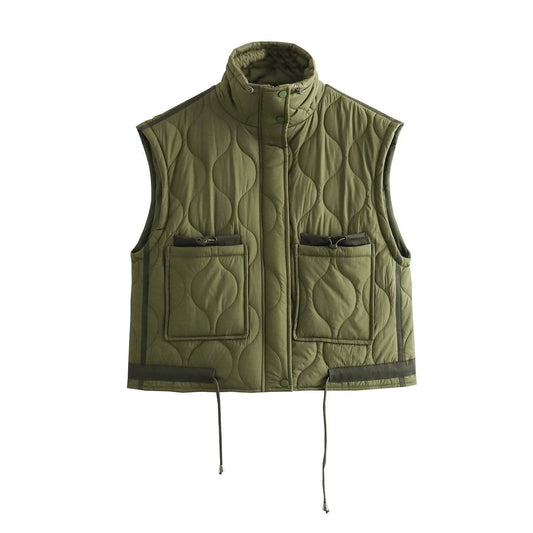 Cozy Autumn Cotton Padded Jacket Vest Coat for Women    