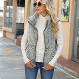 Cozy Bubble Velvet Vest Jacket for Women's Fall Fashion    