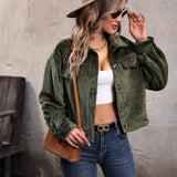 Cozy Corduroy Women's Coat for Fall and Winter    