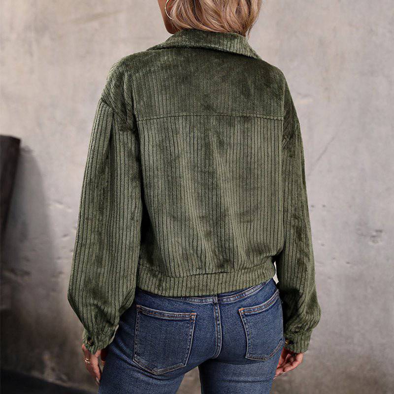 Cozy Corduroy Women's Coat for Fall and Winter    