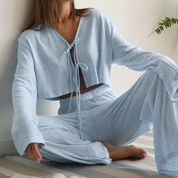 Cozy Cotton Long-Sleeve Pajama Set for Women    