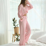 Cozy Cotton Long-Sleeve Pajama Set for Women    