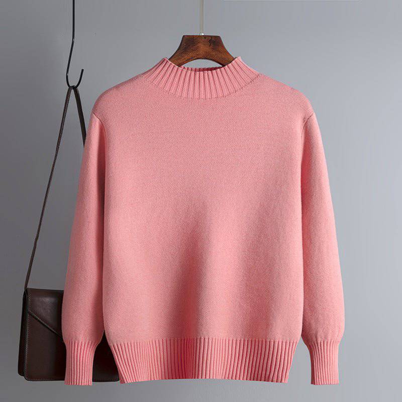 Cozy Fleece Lined Winter Sweater for Women  One Size Pink 