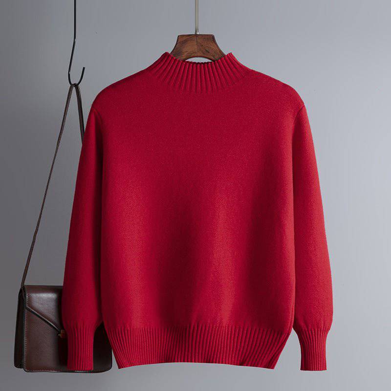 Cozy Fleece Lined Winter Sweater for Women  One Size Red 