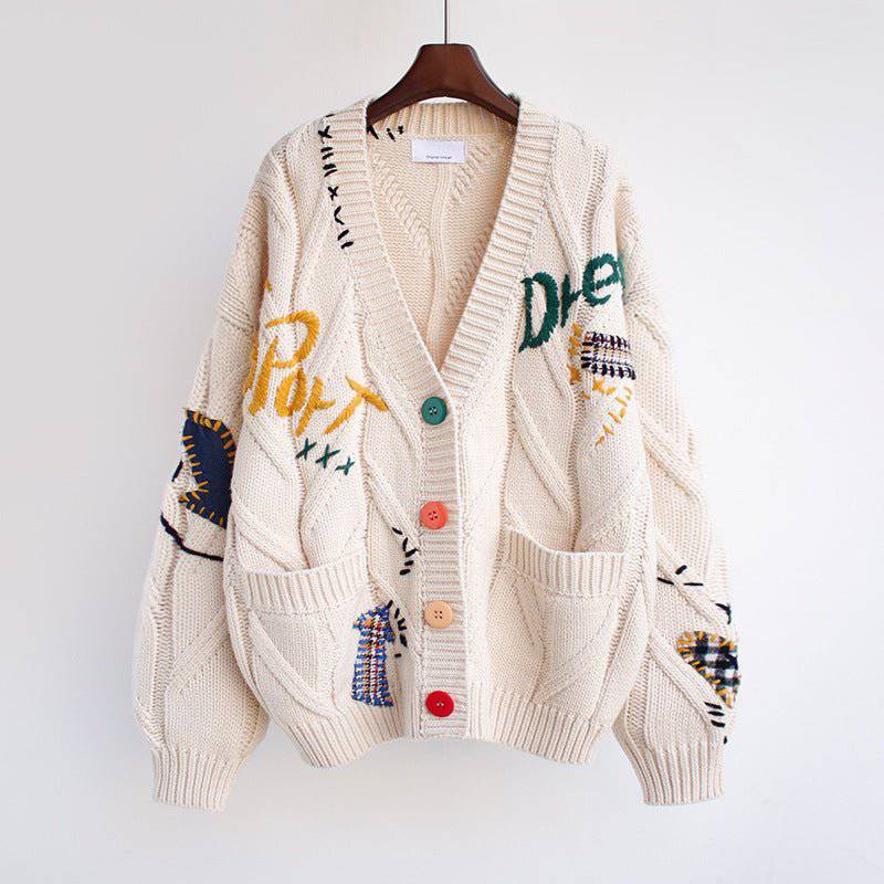 Cozy Handmade Embroidered Sweater for Women    