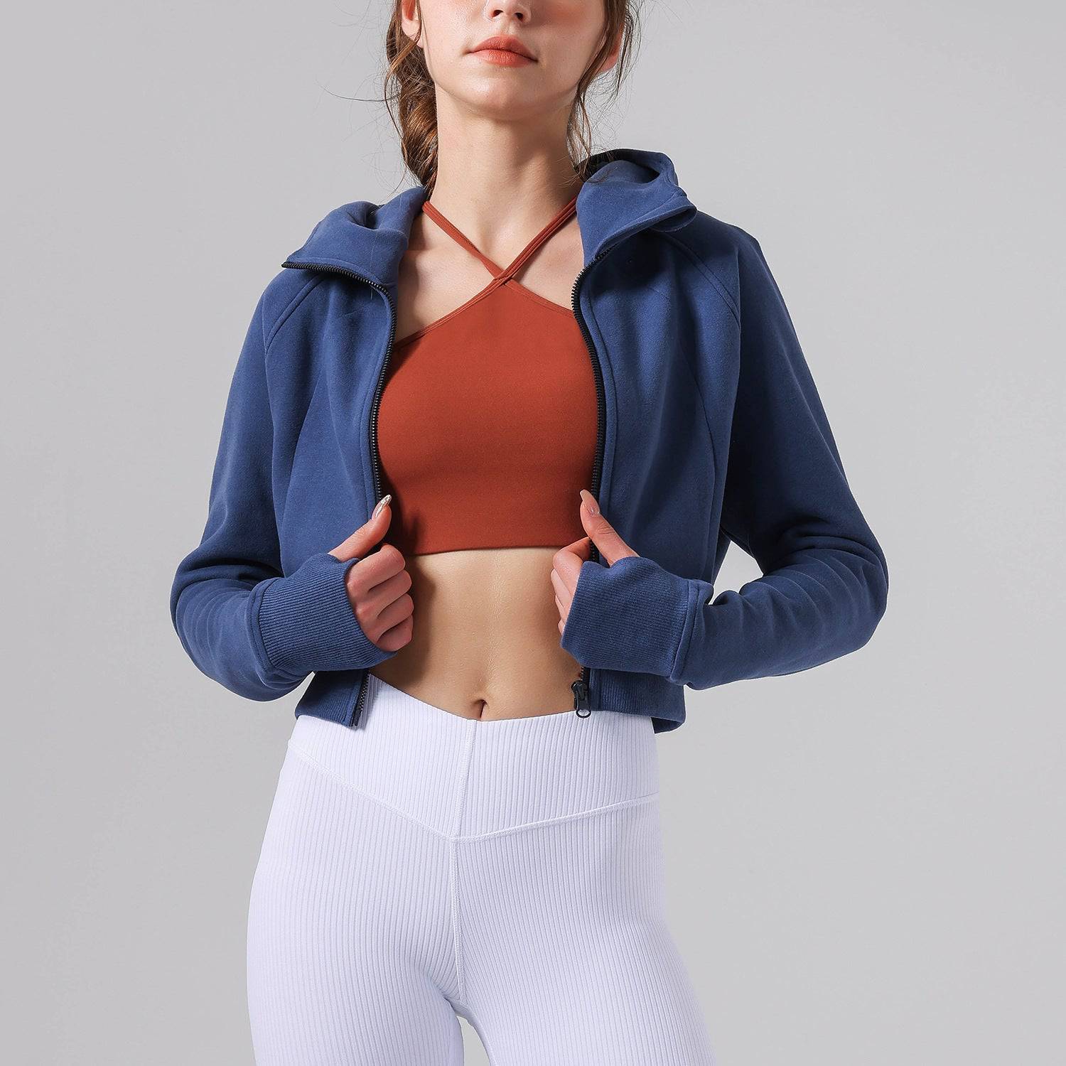 Cozy Hooded Fleece-Lined Yoga Sweater for Women    