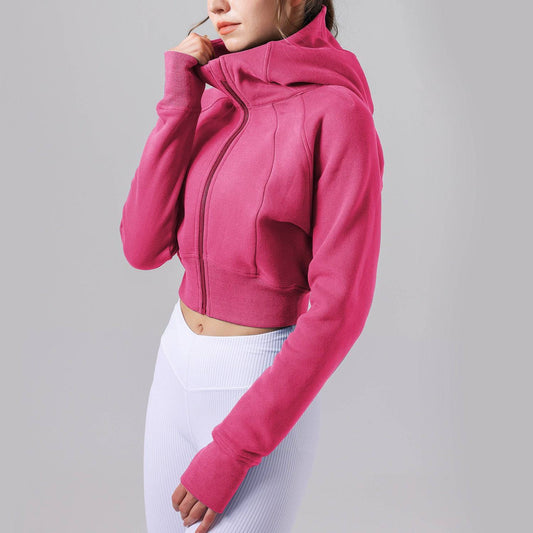 Cozy Hooded Fleece-Lined Yoga Sweater for Women    