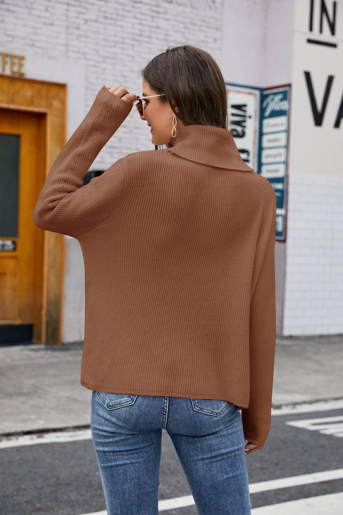 Cozy Loose Fit Turtleneck Sweater    