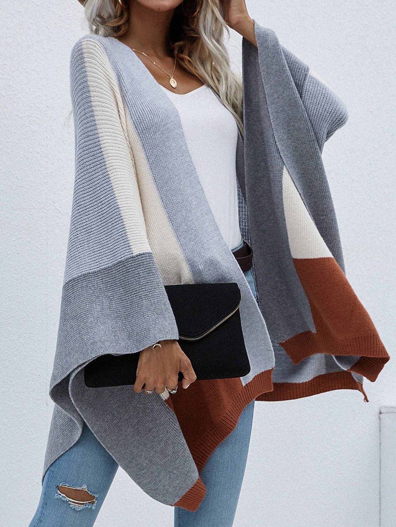 Cozy Plus Size Plaid Knitted Cardigan for Autumn/Winter    