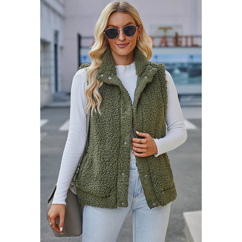 Cozy Solid Color Sleeveless Vest for Women - Perfect Addition to Your Winter Wardrobe    