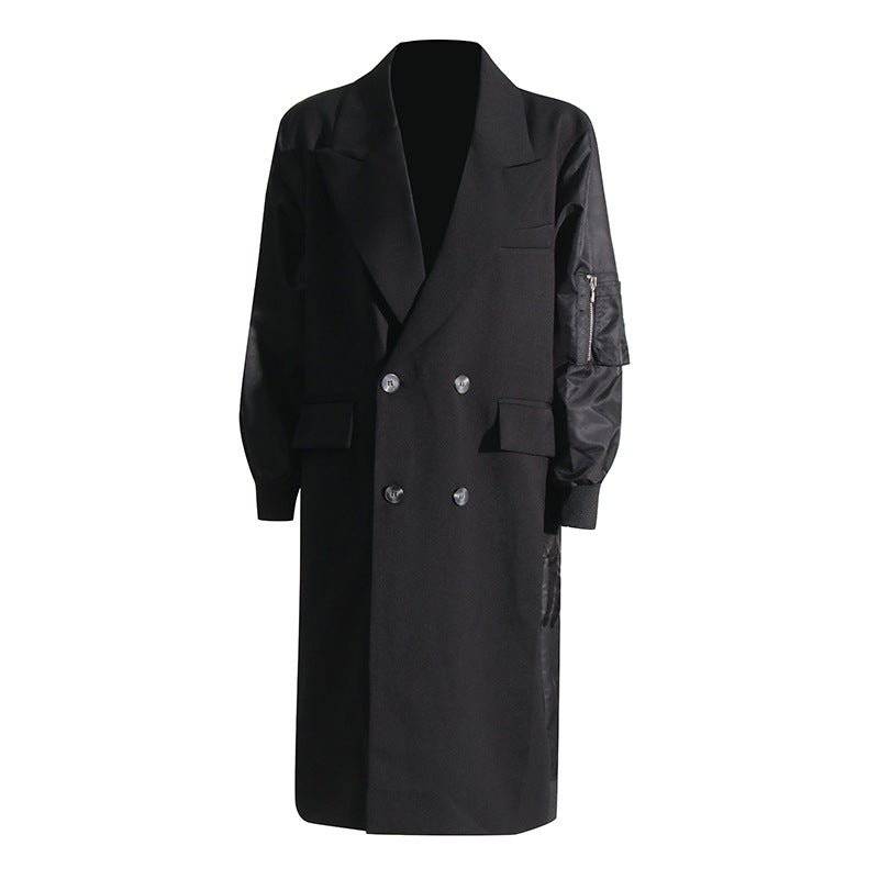 Cozy Stitching Contrast Long Trench Coat for Women - Stylish and Warm Autumn/Winter Trench Coat    