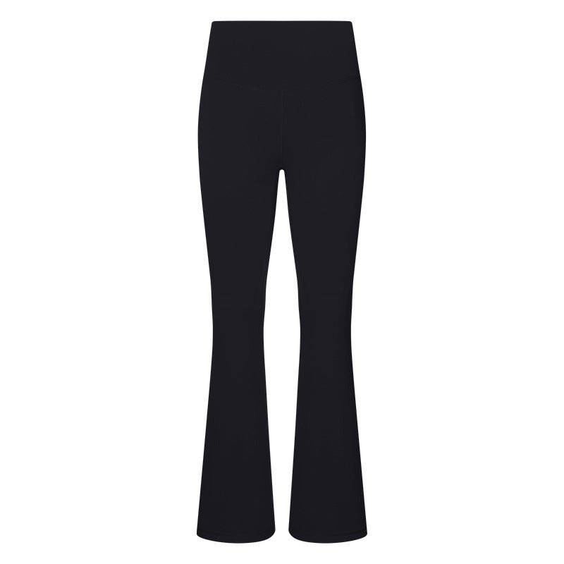 Cozy Up in High Waist Fleece-Lined Bell Bottom Yoga Pants  S Black 