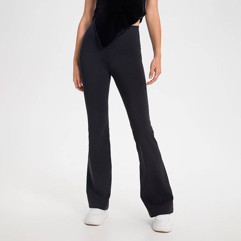 Cozy Up in High Waist Fleece-Lined Bell Bottom Yoga Pants    