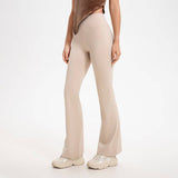 Cozy Up in High Waist Fleece-Lined Bell Bottom Yoga Pants    