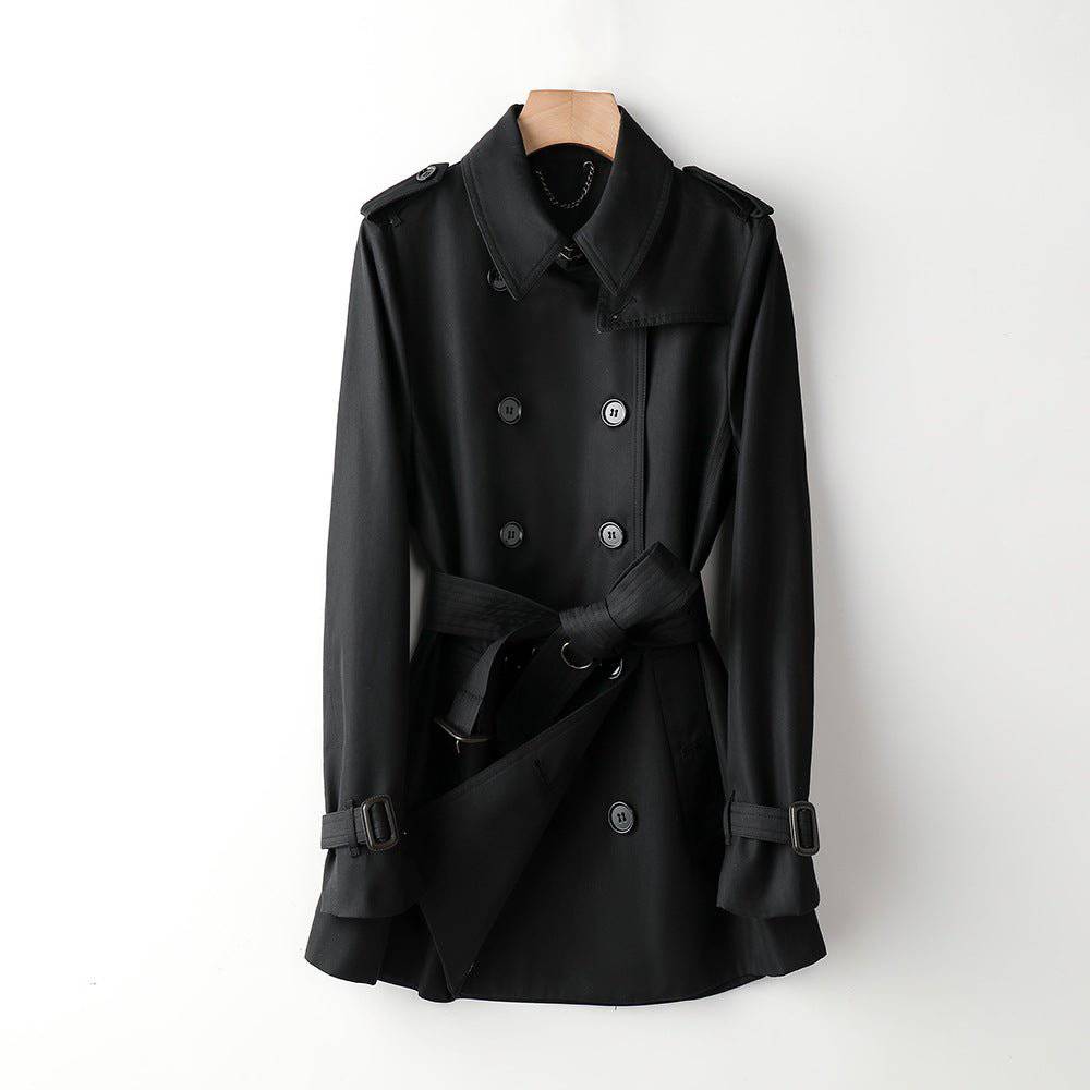 Elegant and Versatile Element Trench Coat for Women: Essential Spring and Autumn Fashion Piece  S Black 